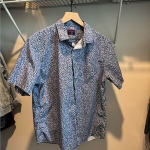Untuckit Blue Floral Men's Short Sleeve Shirt